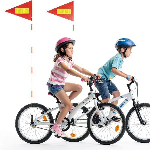 Uelfbaby Bike Safety Flag Orange Reflective Stripe Children-4