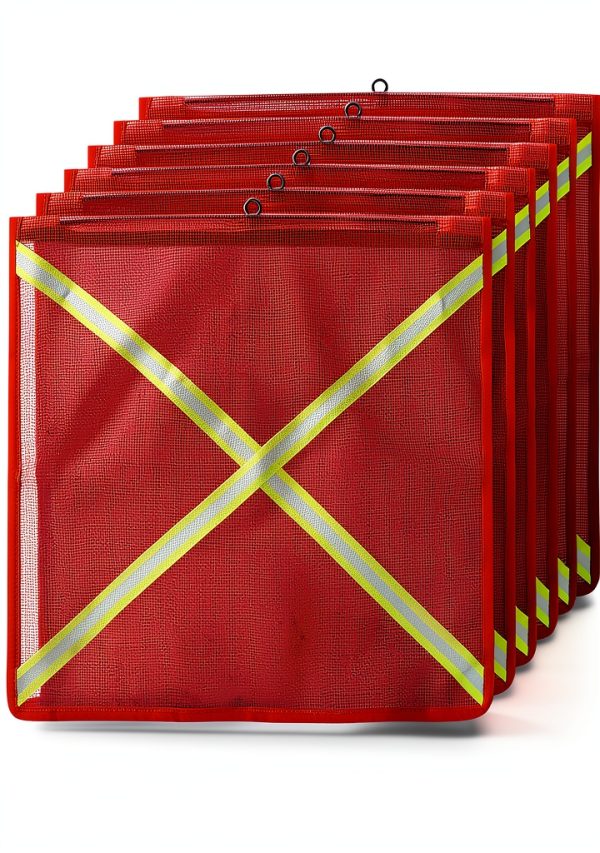 Oqqlin Safety Flags PVC Mesh High Visibility Truck Load-0