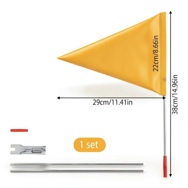 Ezymivs Bike Safety Flag Fiberglass Pole High Visibility-1