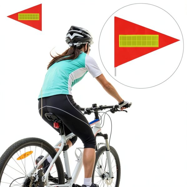 Grevosea Bicycle Safety Flag Reflective Orange Fiberglass-5
