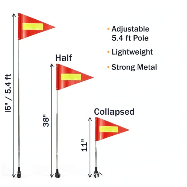 DIMARONGTON Safety Flag Orange Reflective Golf Cart-4