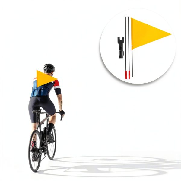 MERRYHAPY Bike Safety Flag Neon Yellow Fiberglass Urban-5