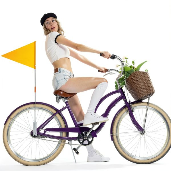 MERRYHAPY Bike Safety Flag Neon Yellow Fiberglass Urban-2