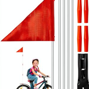 MAQIHAN Orange Bike Flag Adjustable Safety Flag for Bikes-0