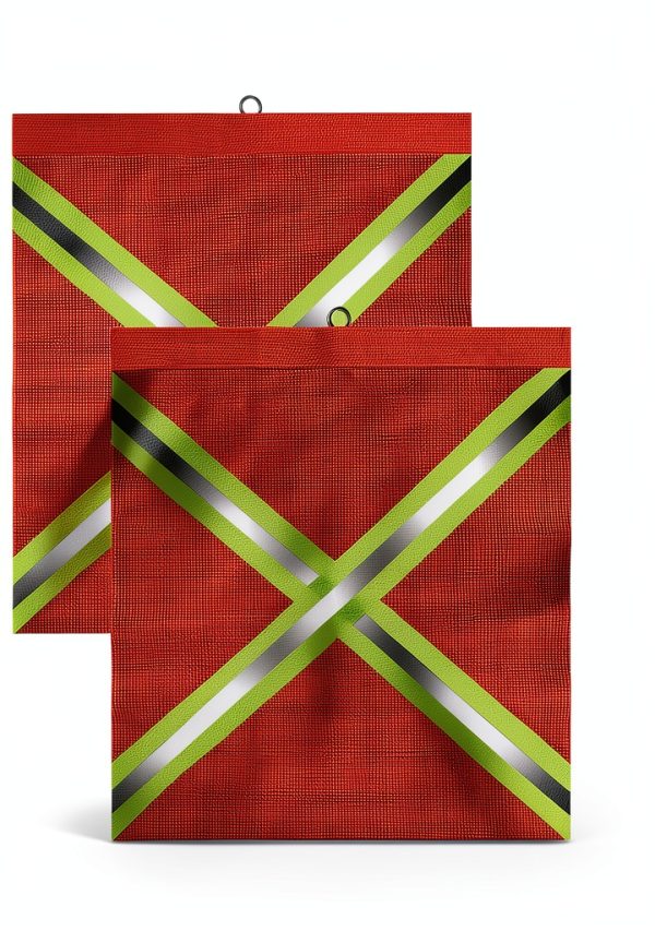 JZTKQTM Safety Flags Reflective Red Mesh Weatherproof Set-2