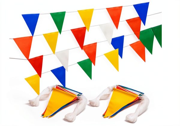 DEAYOU Pennant Banner Flags Durable PVC Outdoor Safety-0
