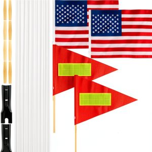 Beupy Bike Safety Flag High Visibility PVC Fiberglass Poles-0