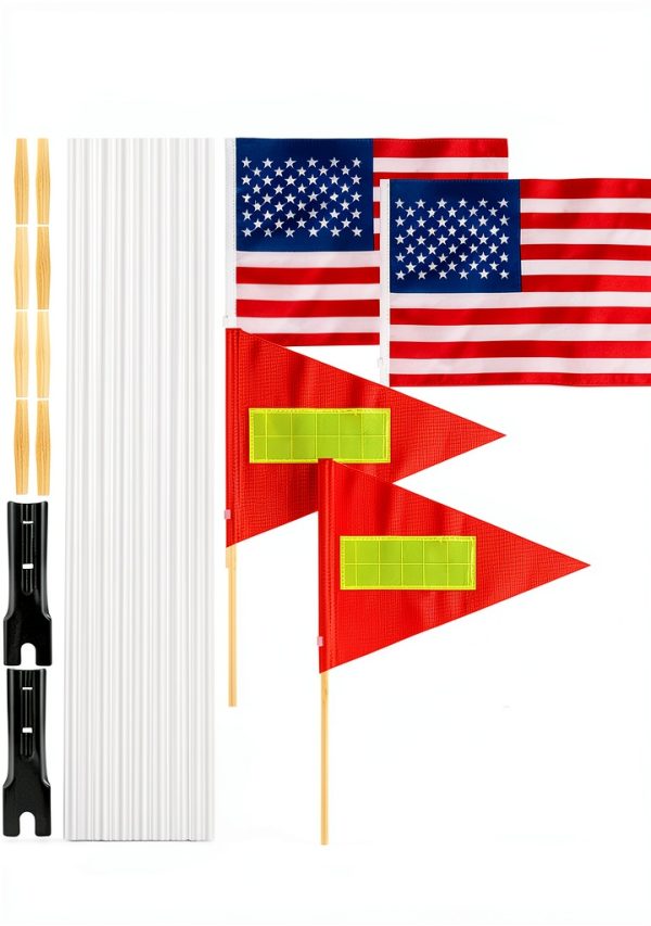 Beupy Bike Safety Flag High Visibility PVC Fiberglass Poles-0
