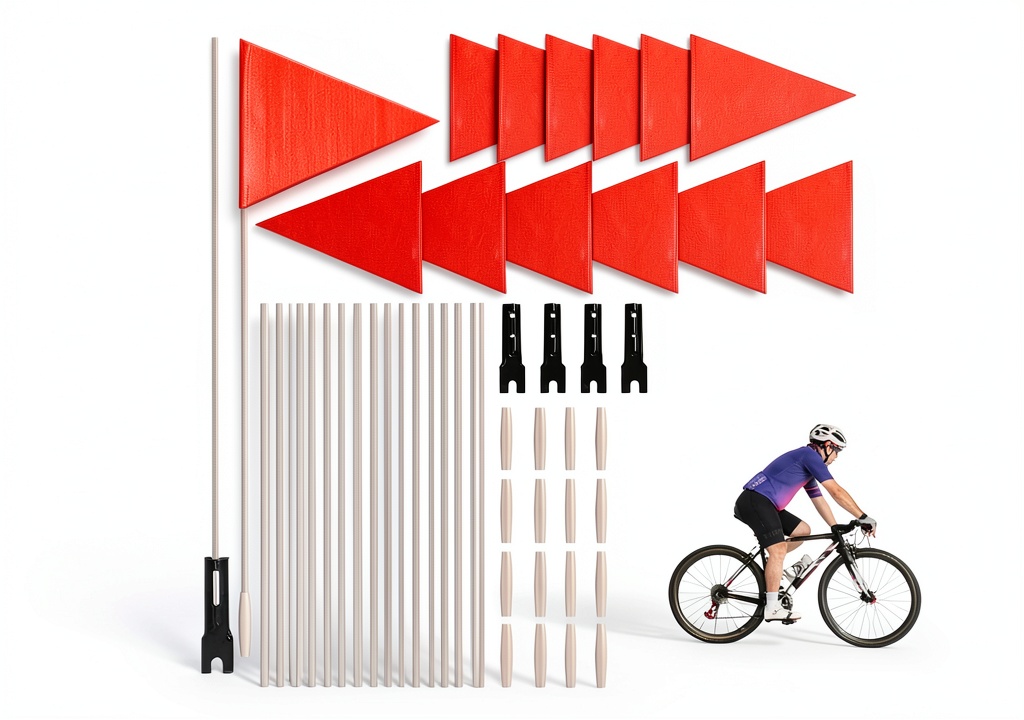 Odowalker bike safety flag mounted on a bicycle rear axle