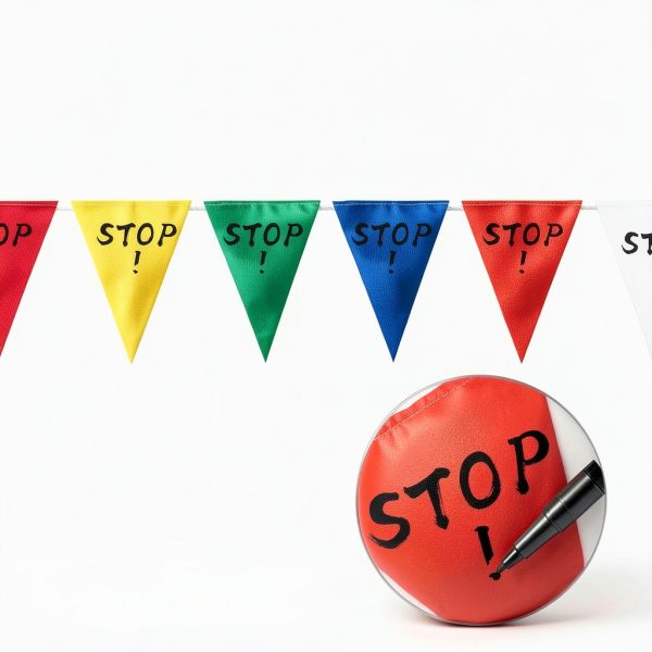 DEAYOU Pennant Banner Flags Durable PVC Outdoor Safety-5