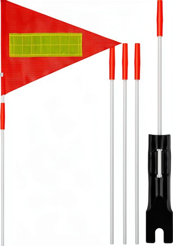 Grevosea Bicycle Safety Flag Reflective Orange Fiberglass-0