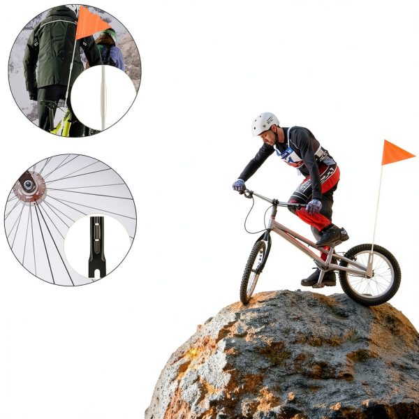 Odowalker Bike Safety Flag High Visibility Adjustable Height-5