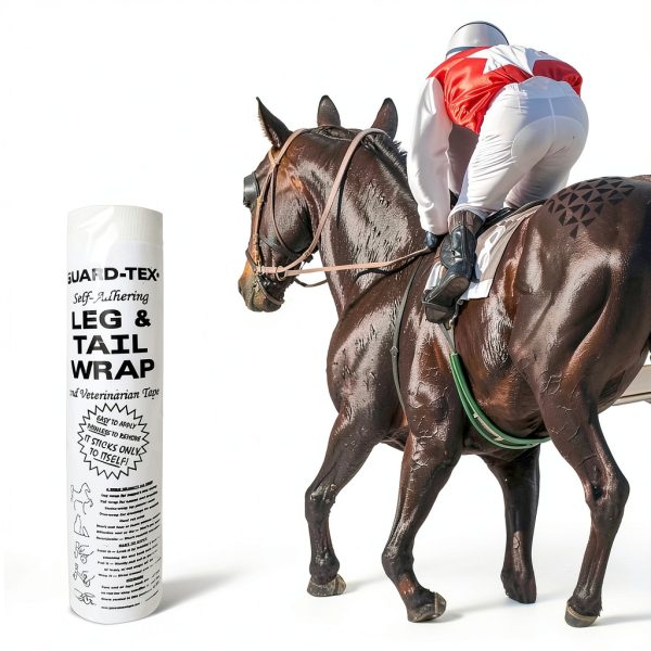White Leg & Tail Wrap - 3" x 30 Yards Self Adhesive Waterproof Vet Wrap for Horses, Dogs & Other Animals - Cohesive Vet Tape, Pet Bandage, and Wound Wrap-4