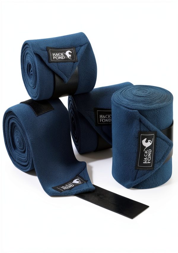 Fleece Horse Polo Leg Wraps HackFond 10' Aegean Blue Hook Loop-1