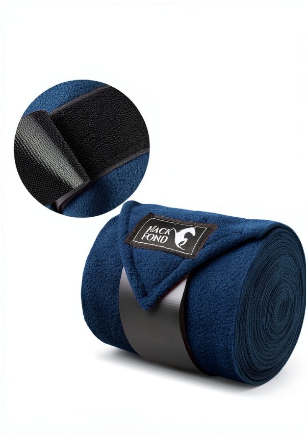 Fleece Horse Polo Leg Wraps HackFond 10' Aegean Blue Hook Loop-3