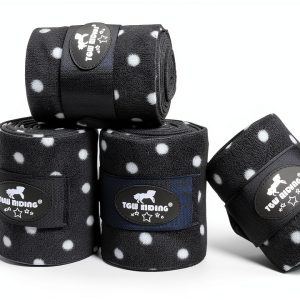 Horse Polo Leg Wraps TGW RIDING Equine Fleece Wraps Navy Blue 4‑Pack-0