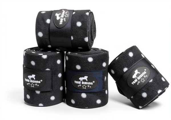 Horse Polo Leg Wraps TGW RIDING Equine Fleece Wraps Navy Blue 4‑Pack-0