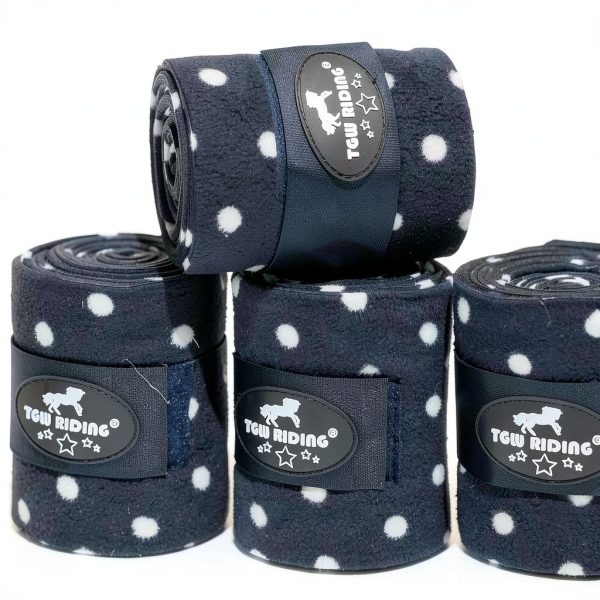 Horse Polo Leg Wraps TGW RIDING Equine Fleece Wraps Navy Blue 4‑Pack-1