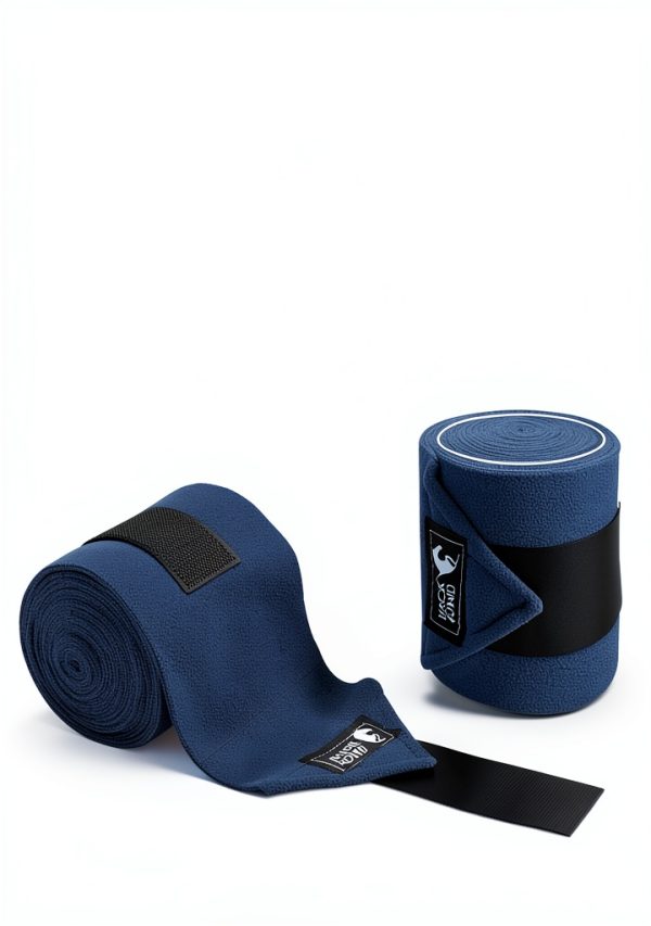 Fleece Horse Polo Leg Wraps HackFond 10' Aegean Blue Hook Loop-5