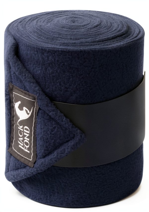 Fleece Horse Polo Leg Wraps HackFond 10' Aegean Blue Hook Loop-0