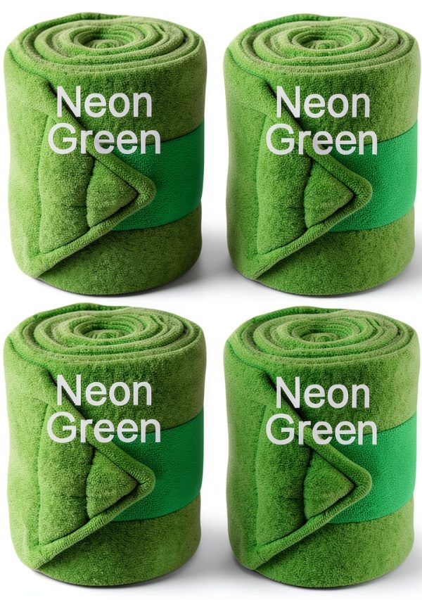 Pony Polo Fleece Wraps Neon Green 4 Pack Generic Horse Wraps-0